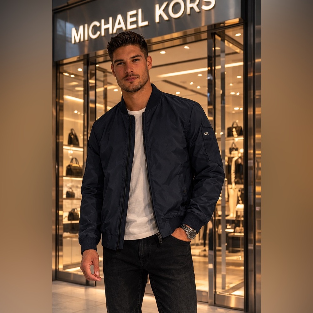 🎄Michael Kors Men's Black Bomber Jacket🎄